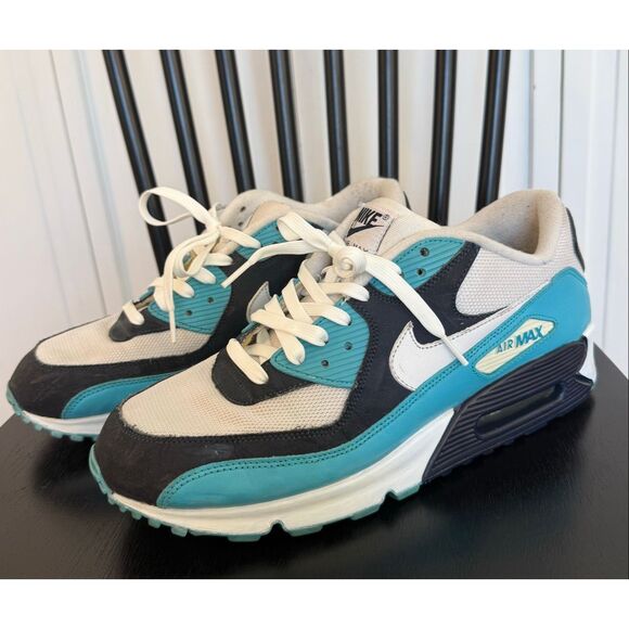 Nike Air Max 90 white chlorine blue and obsidian sneaker size 12 Rare main image 6